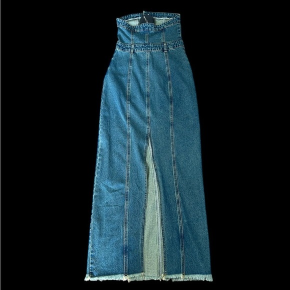 White Fox Boutique Denim Maxi Dress - Picture 11 of 16